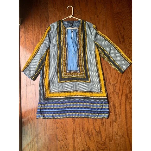 Grace Elements Multi-color Button Plackett Tunic/Shift Dress Size XL NWT - Picture 1 of 3